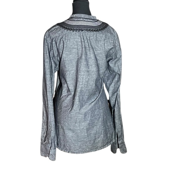 ROBERTO CAVALLI cotton linen embroidery long sleeve tunic blouse very gd cond XL - Picture 4 of 8